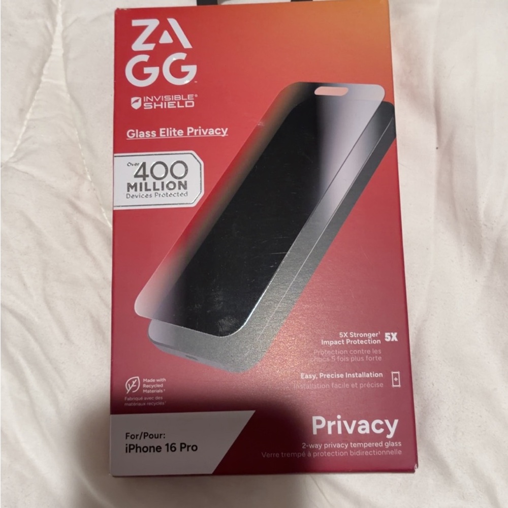 ZAGG Glass Elite Privacy Screen Protector for iPhone 16 Pro - Black